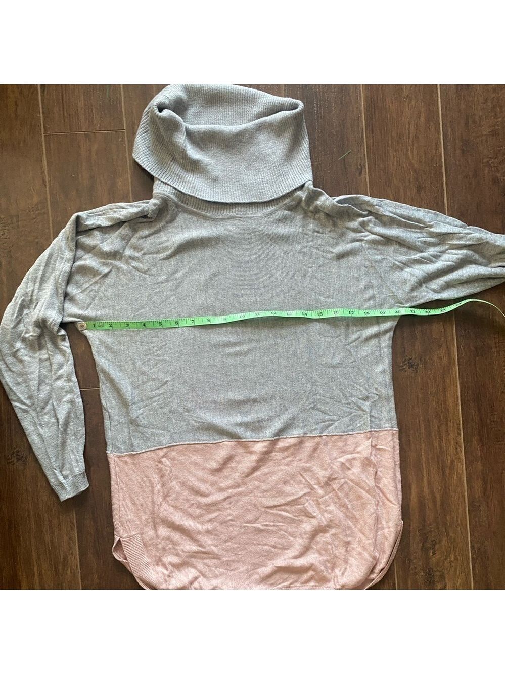 Cleo Gray Pink Turtleneck Tunic Sweater XS - Picture 5 of 8